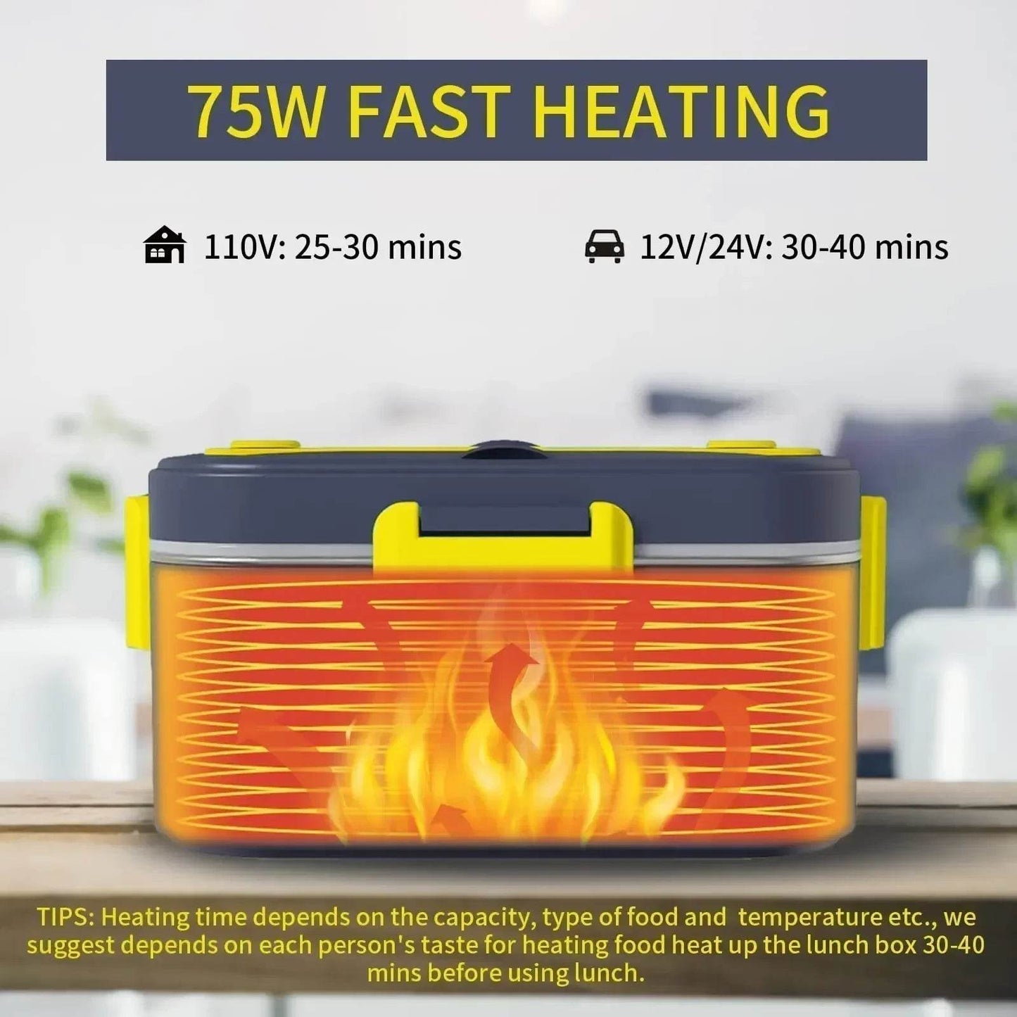 portable electric stainless steel lunch box food heater