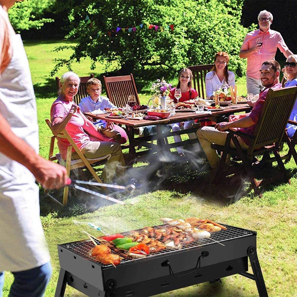 new folding portable barbecue charcoal stainless grill