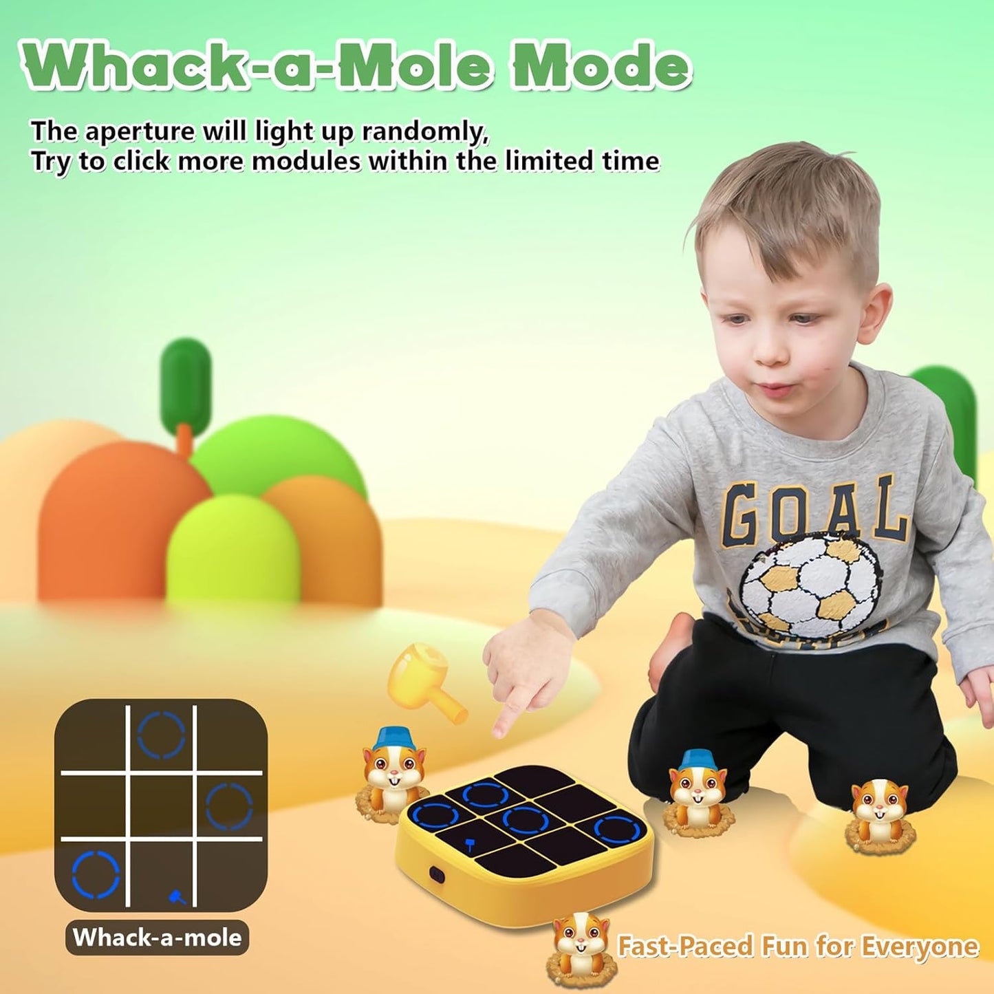 electronic tic tac toe handheld game console – fun & safe puzzle toy for kids | portable brain game for ages 4+