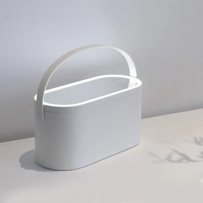 portable led light storage box beauty and makeup mirror