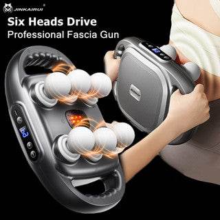 deep tissue massage gun 6 heads massager with 20 levels 6 massage modes for back neck leg full body muscle pain relief massager