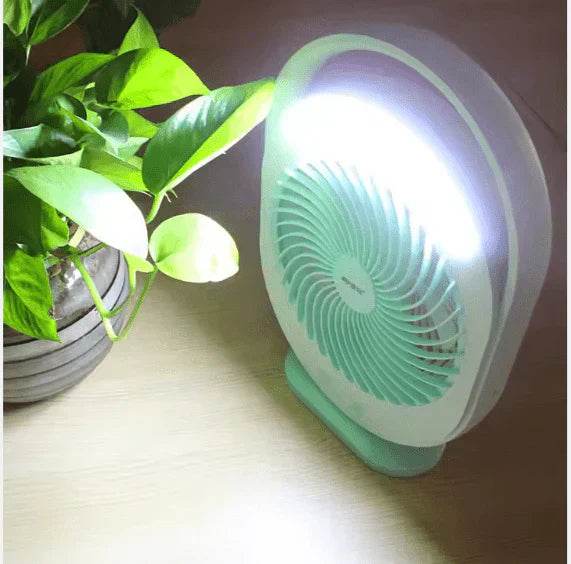 rechargeable fan with led light