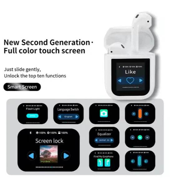 smart led display earbuds